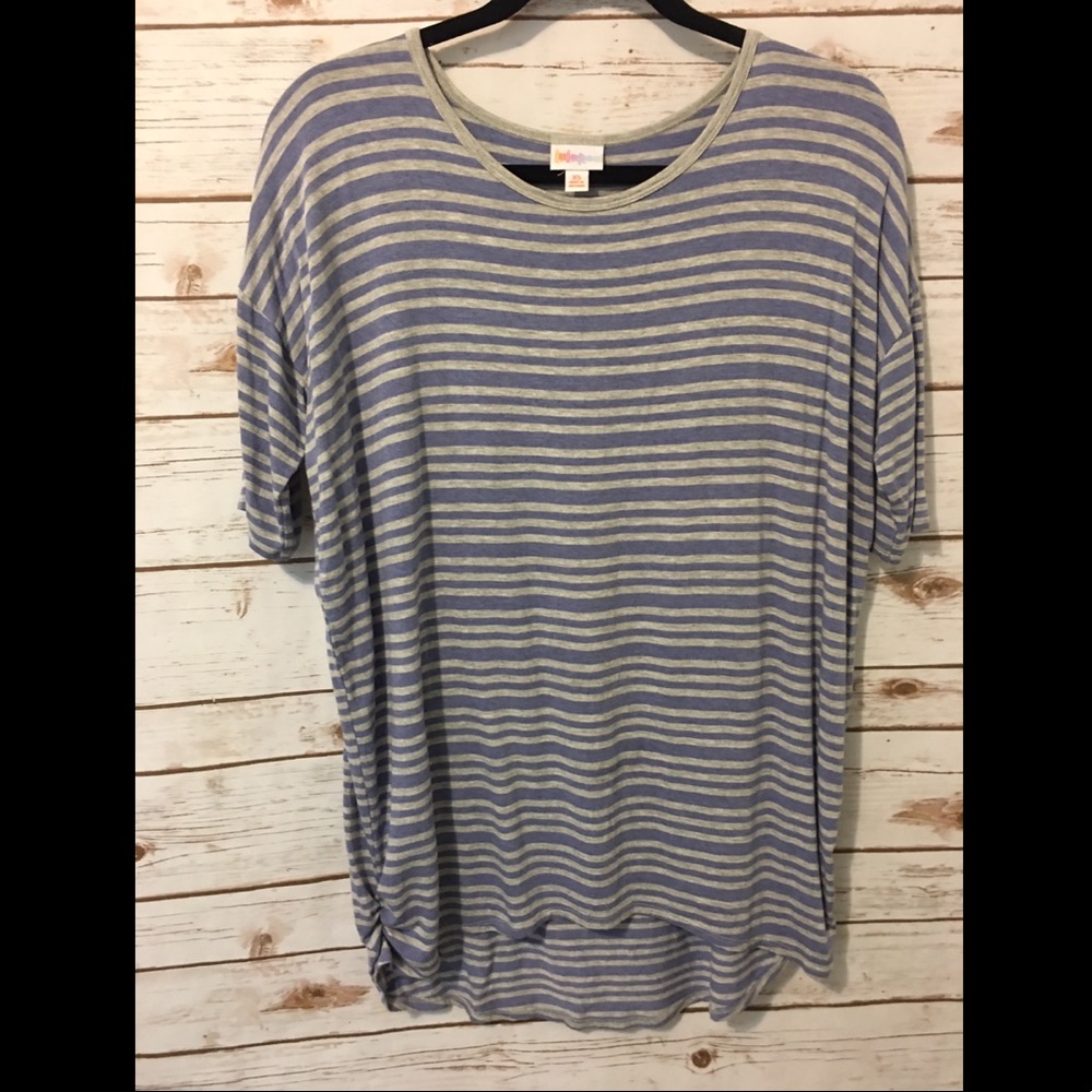 XS gray and lavender hi-lo tunic